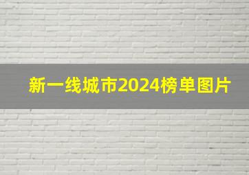 新一线城市2024榜单图片