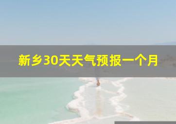 新乡30天天气预报一个月