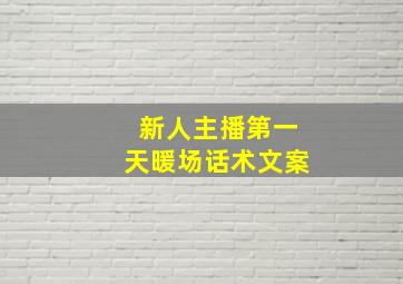 新人主播第一天暖场话术文案