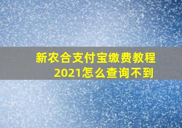 新农合支付宝缴费教程2021怎么查询不到