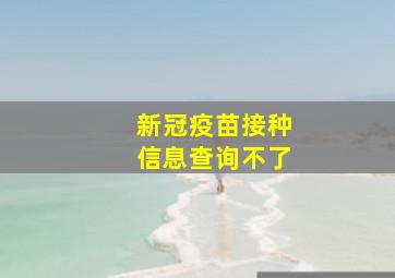 新冠疫苗接种信息查询不了