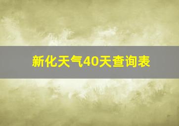 新化天气40天查询表