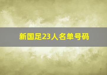 新国足23人名单号码