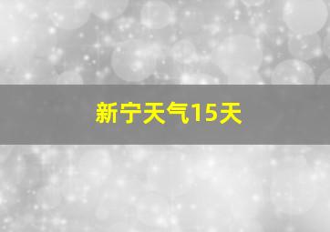 新宁天气15天