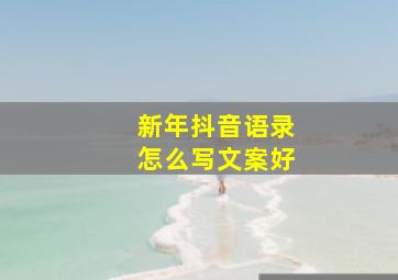 新年抖音语录怎么写文案好