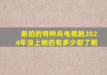 新拍的特种兵电视剧2024年没上映的有多少部了啊