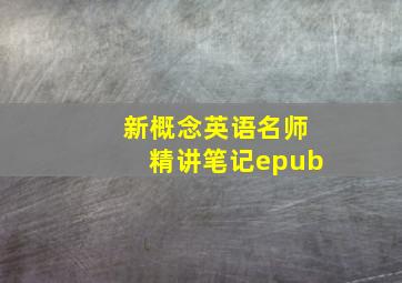 新概念英语名师精讲笔记epub