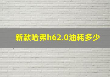 新款哈弗h62.0油耗多少