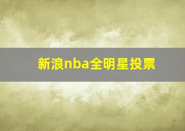 新浪nba全明星投票