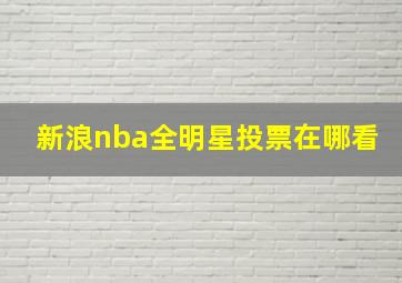 新浪nba全明星投票在哪看