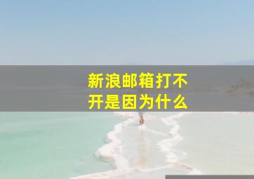 新浪邮箱打不开是因为什么