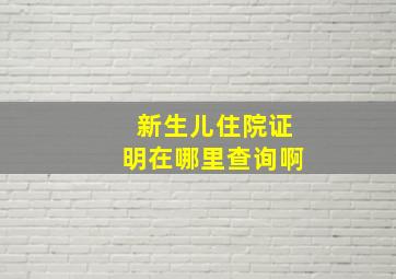 新生儿住院证明在哪里查询啊