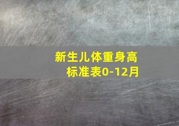 新生儿体重身高标准表0-12月