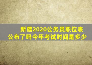 新疆2020公务员职位表公布了吗今年考试时间是多少