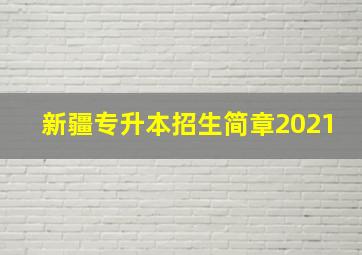 新疆专升本招生简章2021