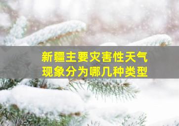 新疆主要灾害性天气现象分为哪几种类型