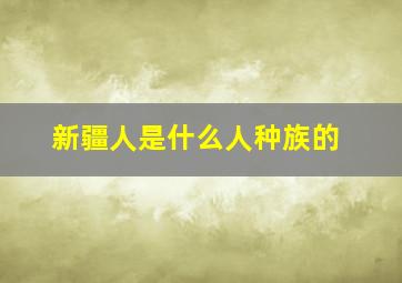 新疆人是什么人种族的