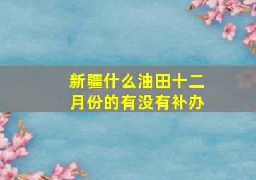 新疆什么油田十二月份的有没有补办