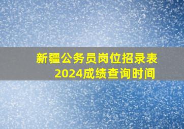 新疆公务员岗位招录表2024成绩查询时间