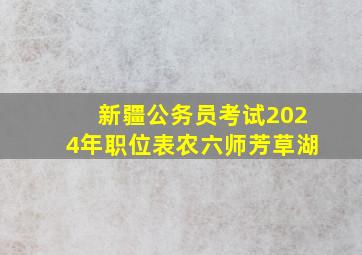 新疆公务员考试2024年职位表农六师芳草湖