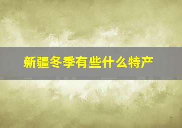 新疆冬季有些什么特产