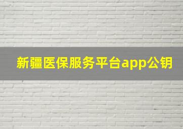 新疆医保服务平台app公钥