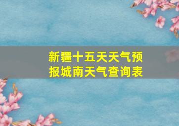 新疆十五天天气预报城南天气查询表