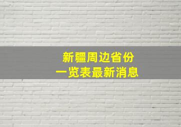 新疆周边省份一览表最新消息