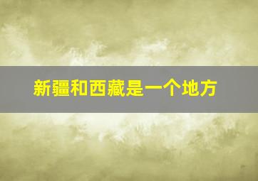 新疆和西藏是一个地方