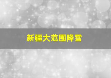 新疆大范围降雪