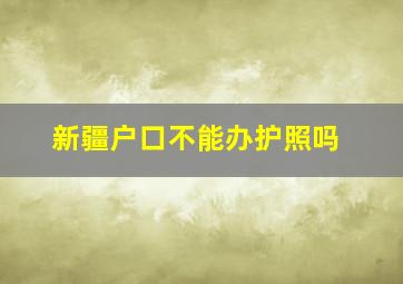 新疆户口不能办护照吗