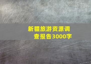 新疆旅游资源调查报告3000字