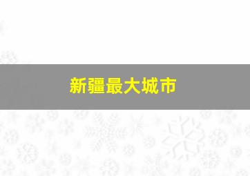 新疆最大城市