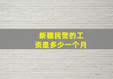 新疆民警的工资是多少一个月