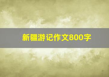 新疆游记作文800字