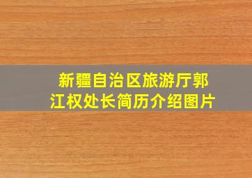 新疆自治区旅游厅郭江权处长简历介绍图片