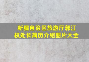 新疆自治区旅游厅郭江权处长简历介绍图片大全