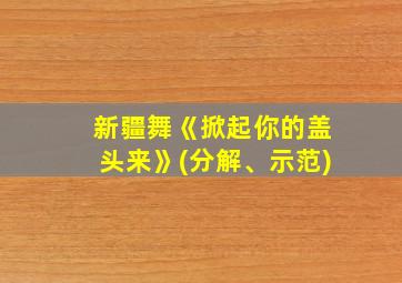 新疆舞《掀起你的盖头来》(分解、示范)