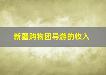 新疆购物团导游的收入