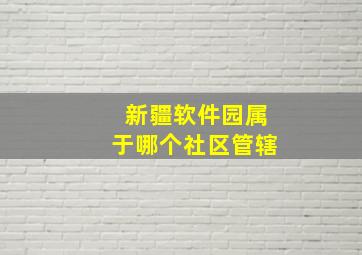 新疆软件园属于哪个社区管辖