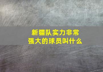 新疆队实力非常强大的球员叫什么