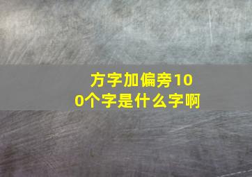 方字加偏旁100个字是什么字啊