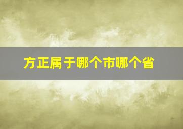 方正属于哪个市哪个省