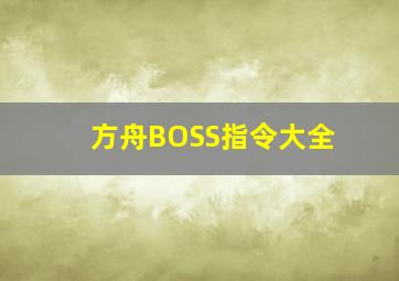 方舟BOSS指令大全