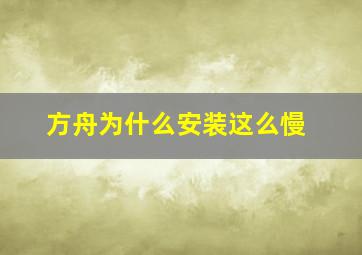 方舟为什么安装这么慢