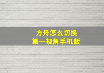 方舟怎么切换第一视角手机版