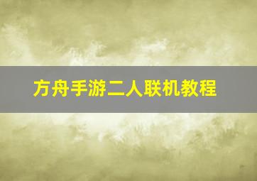 方舟手游二人联机教程