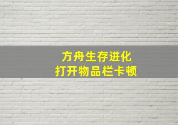 方舟生存进化打开物品栏卡顿