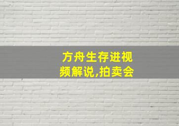 方舟生存进视频解说,拍卖会