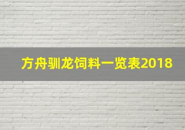 方舟驯龙饲料一览表2018